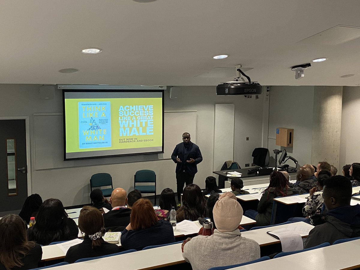 LSBU's tweet photo. Fantastic to welcome author @nelsabbey to LSBU to talk about his satirical book โThink Like A White Manโ - brilliantly entertaining, provocative & on point! #thinklikeawhiteman #tlawm @LSBU_LSS https://t.co/fmDcWyBjw6