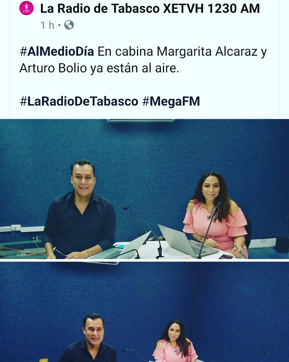 Margaritalcaraz's tweet photo. Lunes a viernes 11 am #AlMediodia con @ArturoBolio 🎙️ 📻 94.9 Fm #LaMega #1230Am @la_radio_de_tabasco y https://t.co/hIFld1oAXg https://t.co/JzWDx3Jsun