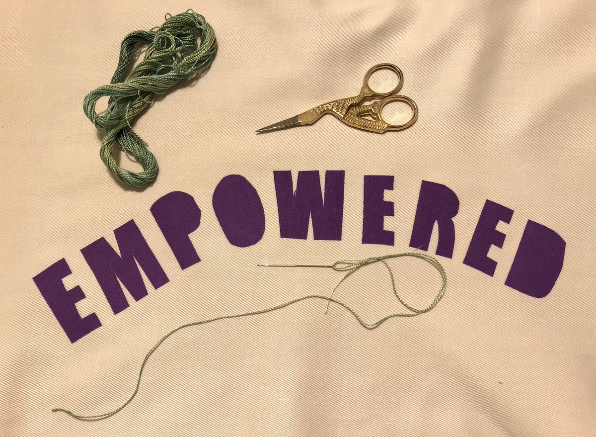 Laura_Burrill_'s tweet photo. Loving Wednesdays word and not so subtle colour combo! #Empowered #StitchedVoice #VeiledVoices2020 https://t.co/bc8NAJTtEW