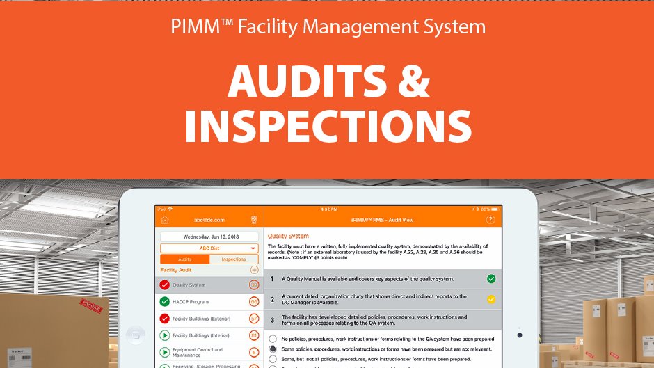PIMMBuddy's tweet photo. PIMM™ #FacilityManagementSystem provides #centralizedManagement of #zones, #thresholds, #inspection criteria and #corrective action procedures for each #coldstorage #facility.
more - https://t.co/xVnRFV5uqG or call (858) 457-8160.
#FSM #Audits #PIMM #procuro #b2b #software https://t.co/wHLea4ab3q