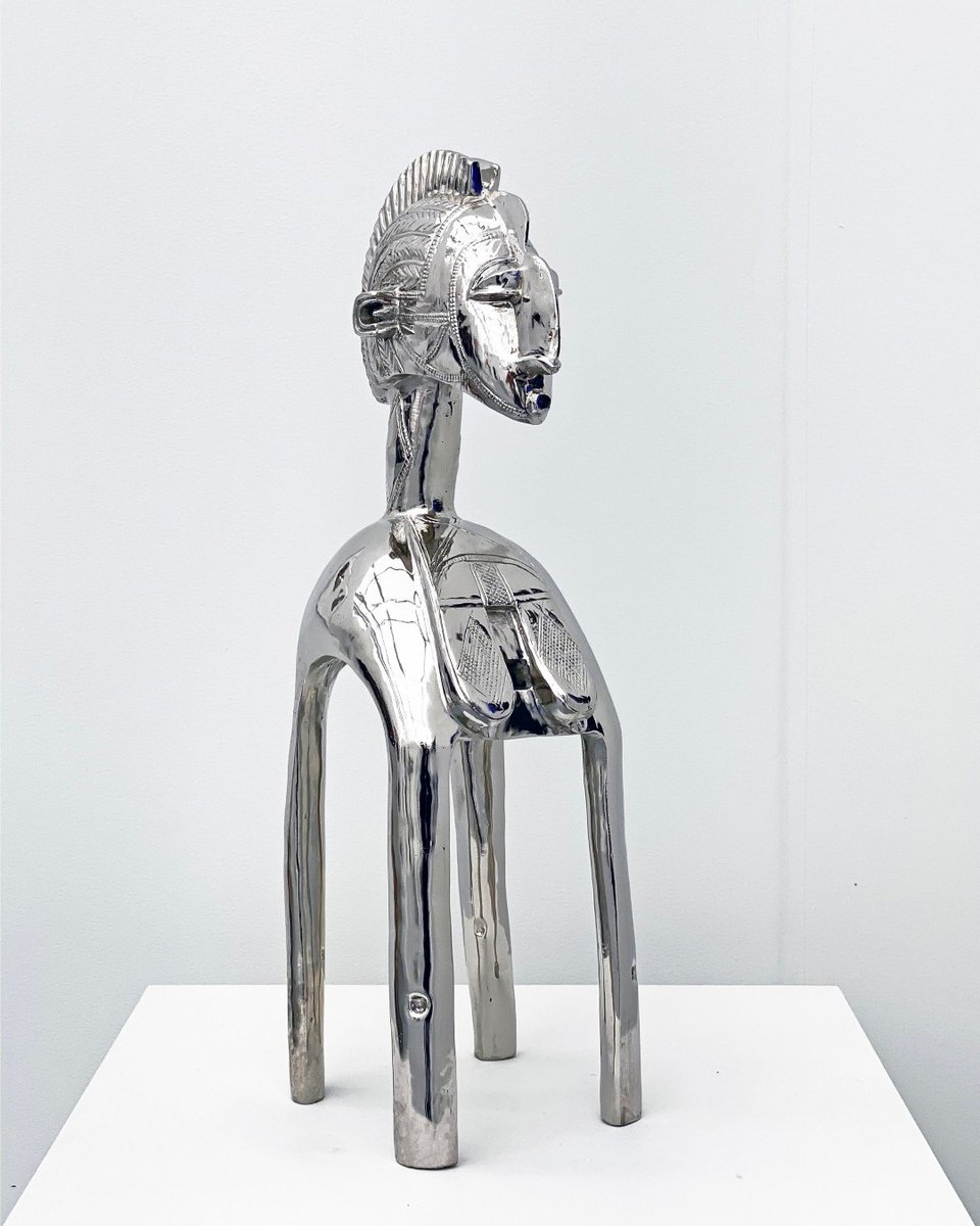 thearmoryshow's tweet photo. Presents | #NiyiOlagunju's “Baga Nimba Silver Chrome” (2019) will be shown at #TAFETA booth. Olagunju’s works explore the cultural legacies of African artifacts—from their traditional use to their commoditization within the global art market. https://t.co/OfmDDNXu3k