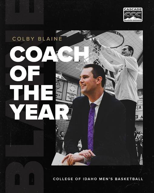 <a href="/Colby_Blaine/">Colby Blaine</a> is the <a href="/CCCSports/">Cascade Conference</a> COACH OF THE YEAR!!! Well deserved with many more wins on the horizon.

#LegacyDriven