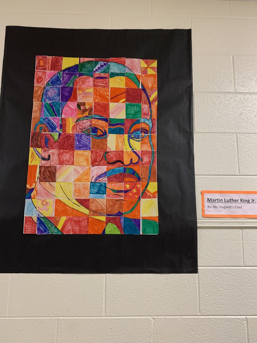 JacobsRoad_ES's tweet photo. Our student art work is fabulous and on display!  Come on out Thursday, March 12 from 5-7 to see these pieces and more! #JRESPicassos https://t.co/v7o2EGabZO