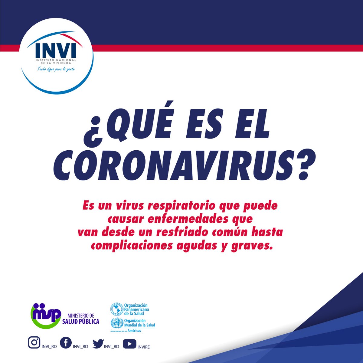 mivedrd's tweet photo. #INVITeInforma | El #coronavirus🦠 es un virus respiratorio que puede causar enfermedades, que van desde un resfriado común hasta complicaciones agudas y graves.
Toma en cuenta esas medidas y prepárate.
Si presentas algunos de estos síntomas acude al centro médico más cercano. https://t.co/UFiNyV73s2