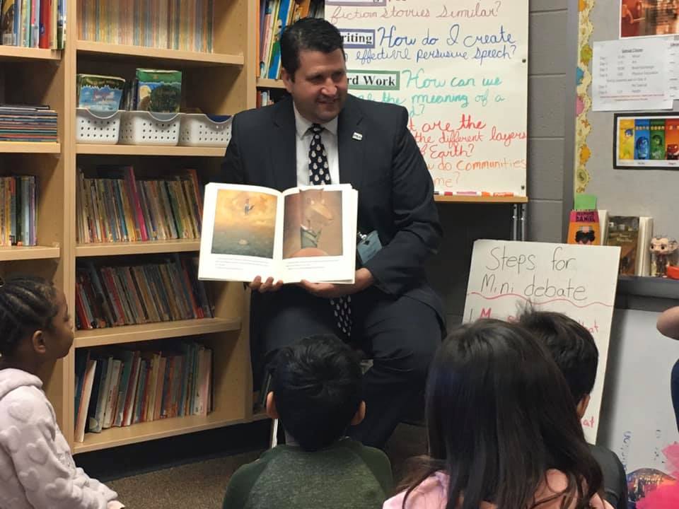 PSEA's tweet photo. #ReadAcrossAmerica took @PSEATreasurer Jeff Ney to Easton, Wilkes-Barre, and Red Lion this week to read to to students. Keep on reading!! #NationalReadingMonth #ReadAcrossPA β€οΈ π https://t.co/hHYJjutcf5