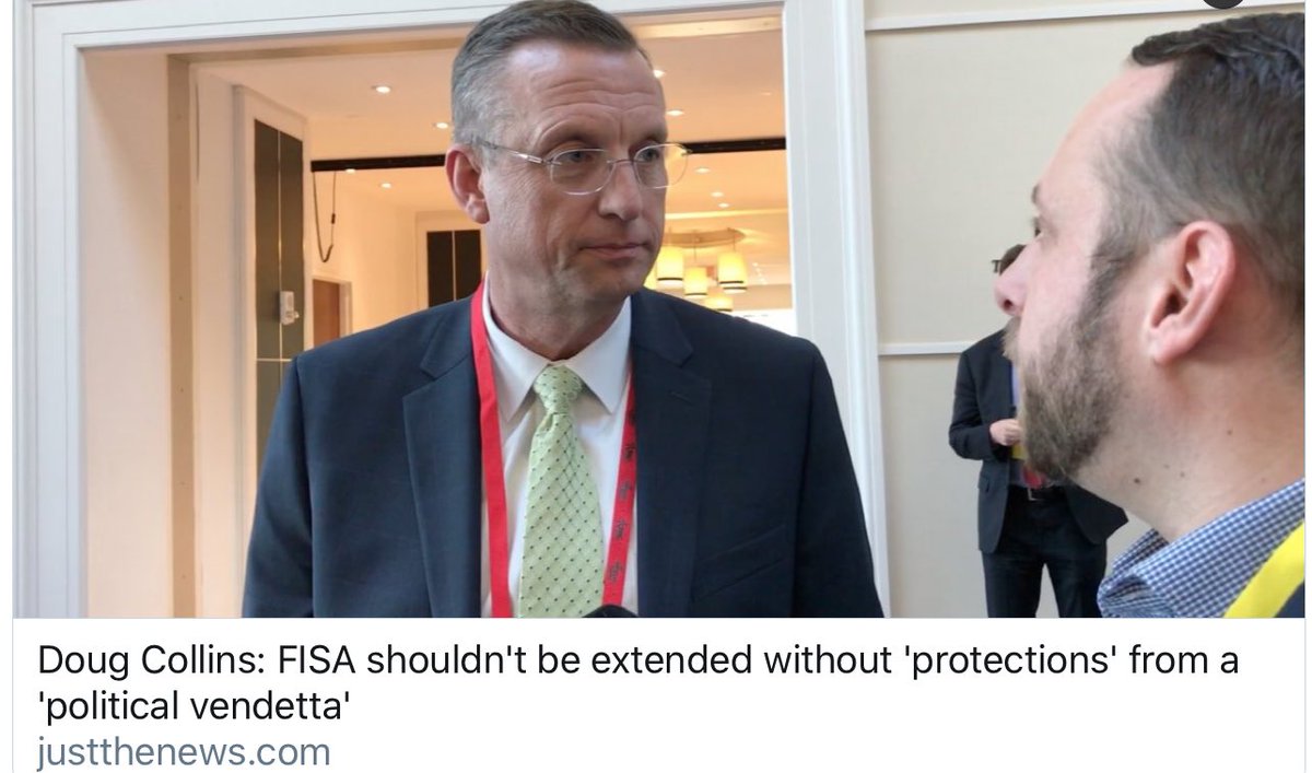 dmills3710's tweet photo. @RepDougCollins “ #FISA Re-Authorization Shouldn’t Be Extended Without Protections Against Political Vendetta”

#WeThePeople Have Also Been Targeted &amp; Surveilled By These Corrupted Practices &amp; Want It Banned - #NoSecretCourts #DisbanFISA 

@POTUS 
https://t.co/dtJgz51NIe https://t.co/Uy0M7w0qlf