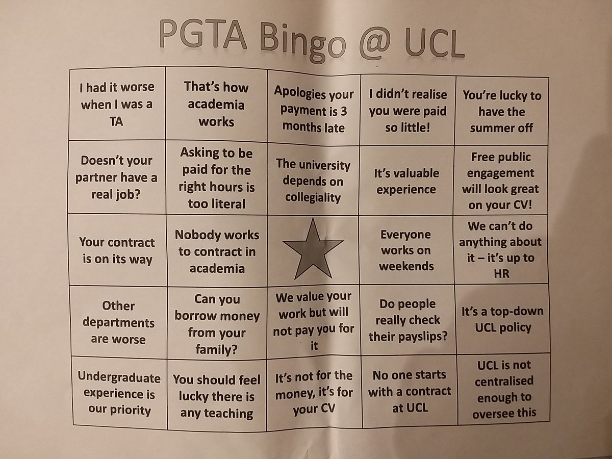 JenningsHistory's tweet photo. Been hearing from @UCL_UCU PGTA group today about why UCL should stop making excuses and give its PGTAs fair pay and employment contracts in recognition of the essential and fantastic work they do teaching and supporting UCL's UG students. https://t.co/V1NQK29H1w
