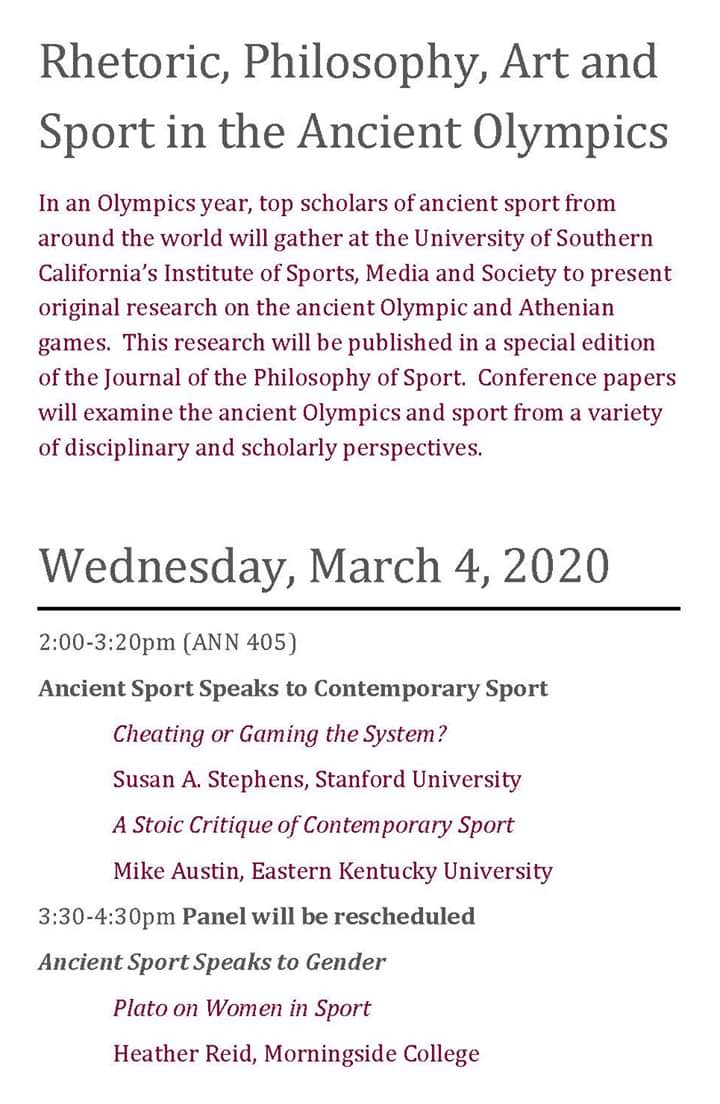 AnnenbergSports's tweet photo. AISMS and @SCDurbin invite you to attend Rhetoric, Philosophy, Art and Sport in the Ancient Olympics, a research conference.
#ascj #uscaisms #aisms #uscannenberg #usc #usctrojans https://t.co/BzDOPASM2U