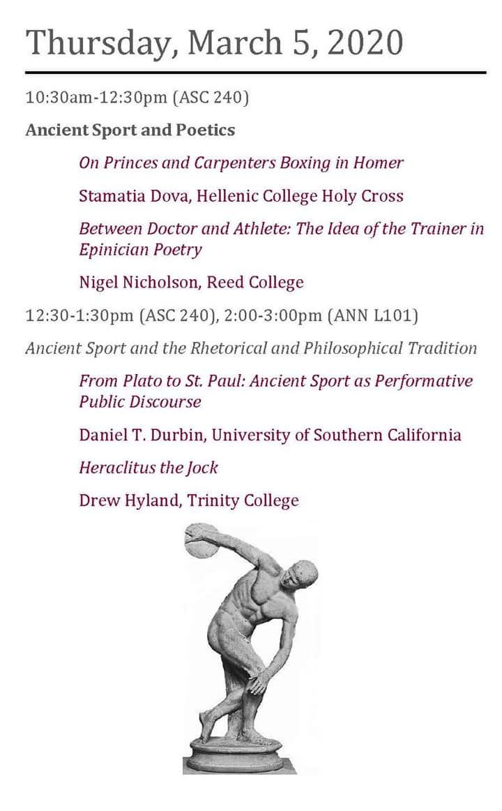 AnnenbergSports's tweet photo. AISMS and @SCDurbin invite you to attend Rhetoric, Philosophy, Art and Sport in the Ancient Olympics, a research conference.
#ascj #uscaisms #aisms #uscannenberg #usc #usctrojans https://t.co/BzDOPASM2U