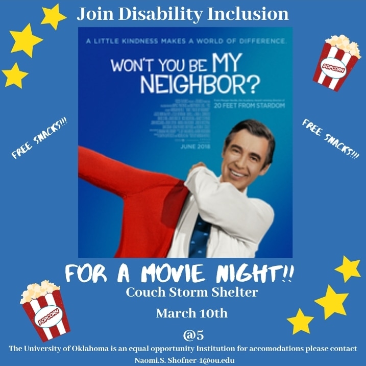 Disability_OU's tweet image. DisabilityInclusionOU will be hosting a cozy movie night for our next meeting!!! Please help us share this post so everyone who requires this safe space can find out about our events! We know youre out there friends ❤ We're here for you.