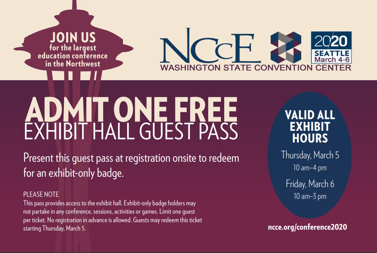 Join us tomorrow and Friday at the #NCCE2020 conference at booth #610.  Need a free exhibit hall guest pass? 
Click here: ow.ly/XASH50yCZqE