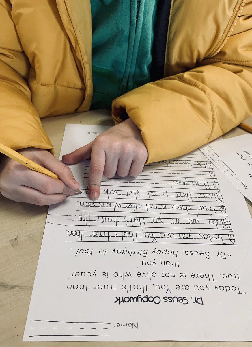MissCasey_LPS's tweet photo. 1st grade is practicing their handwriting using a poem by Dr. Seuss! https://t.co/qTu6kUXfon