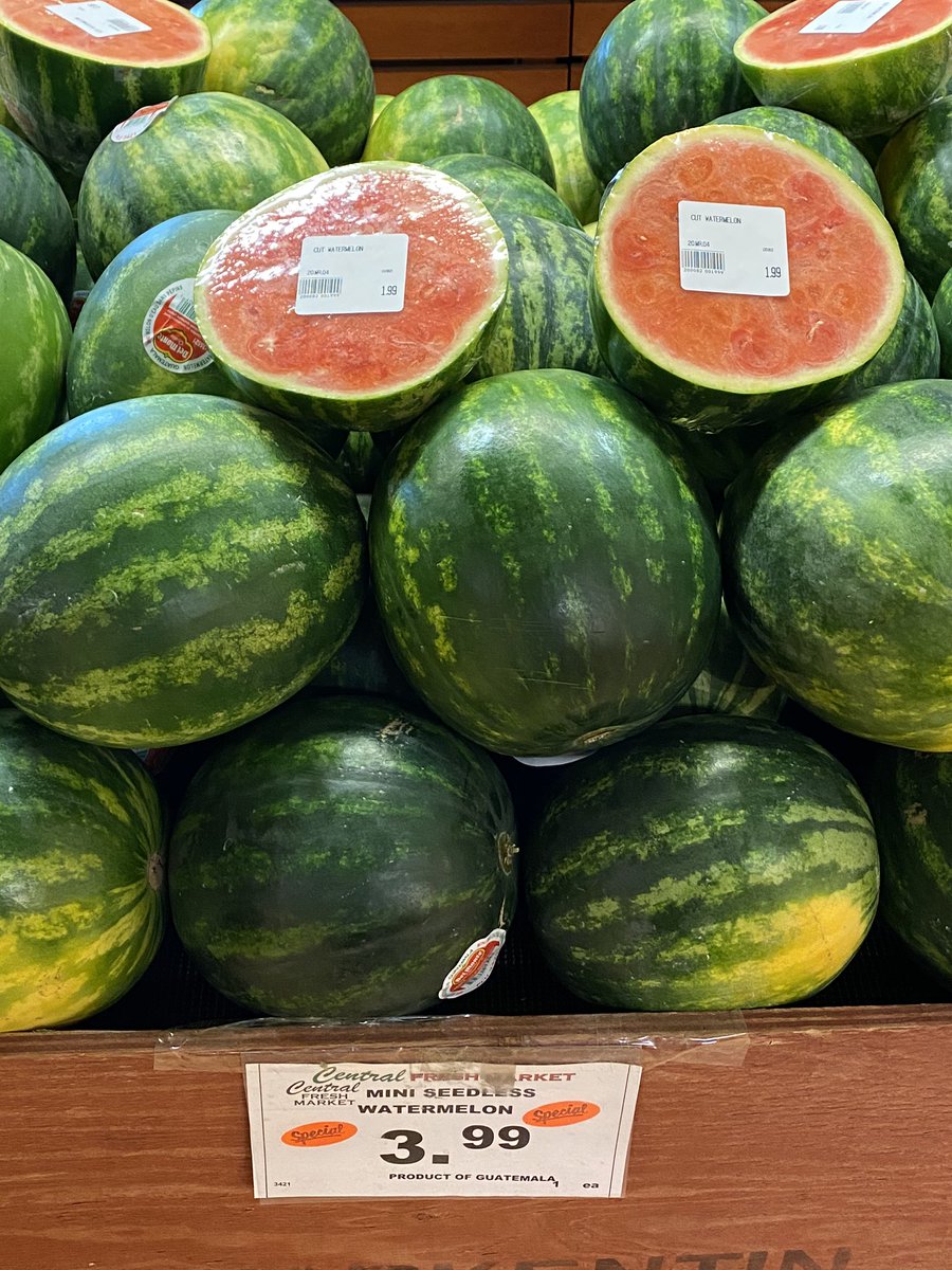 CentralFresh's tweet photo. Mini Seedless Watermelons, Product of Guatemala - only $3.99ea π #Kitchener #Waterloo #Fresh #Local #Butcher #Midtown #KWawesome #KitchenerWaterloo #WatReg #WRawesome #WRlrt #DTK #DTKlove #Rideion #RegionofWaterloo #KingStWest #Instafood https://t.co/p4ePnHMCzw