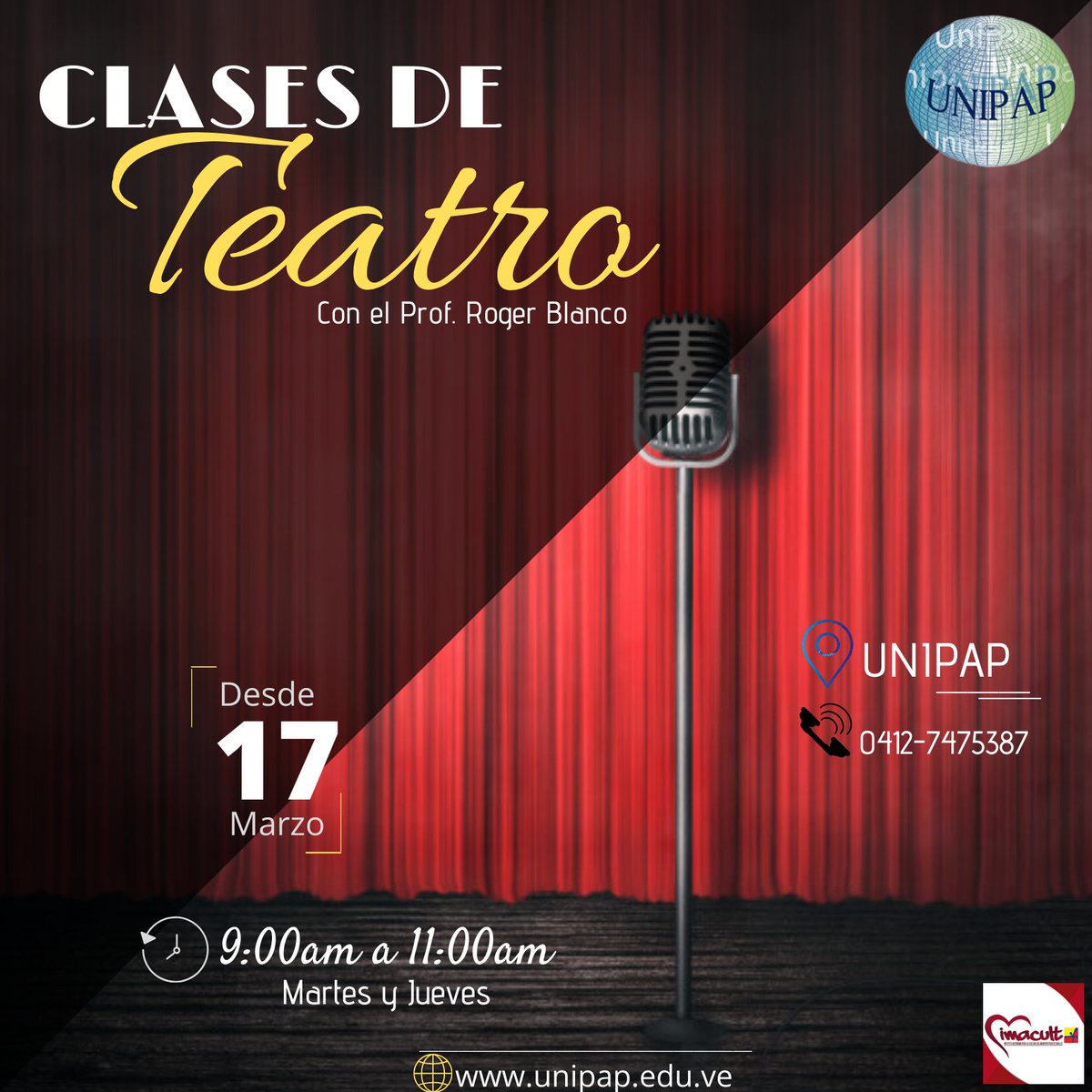 UNIPAP_Oficial's tweet photo. La universidad Panamericana del Puerto, se complace en invitar a toda la comunidad estudiantil a nuestras CLASES DE TEATRO, a iniciar el 17/03/2020. ¡INSCRIPCIONES ABIERTAS! ✍
#UNIPAP #TEATRO #ACTUACIÓN https://t.co/hhDtuPQEBr