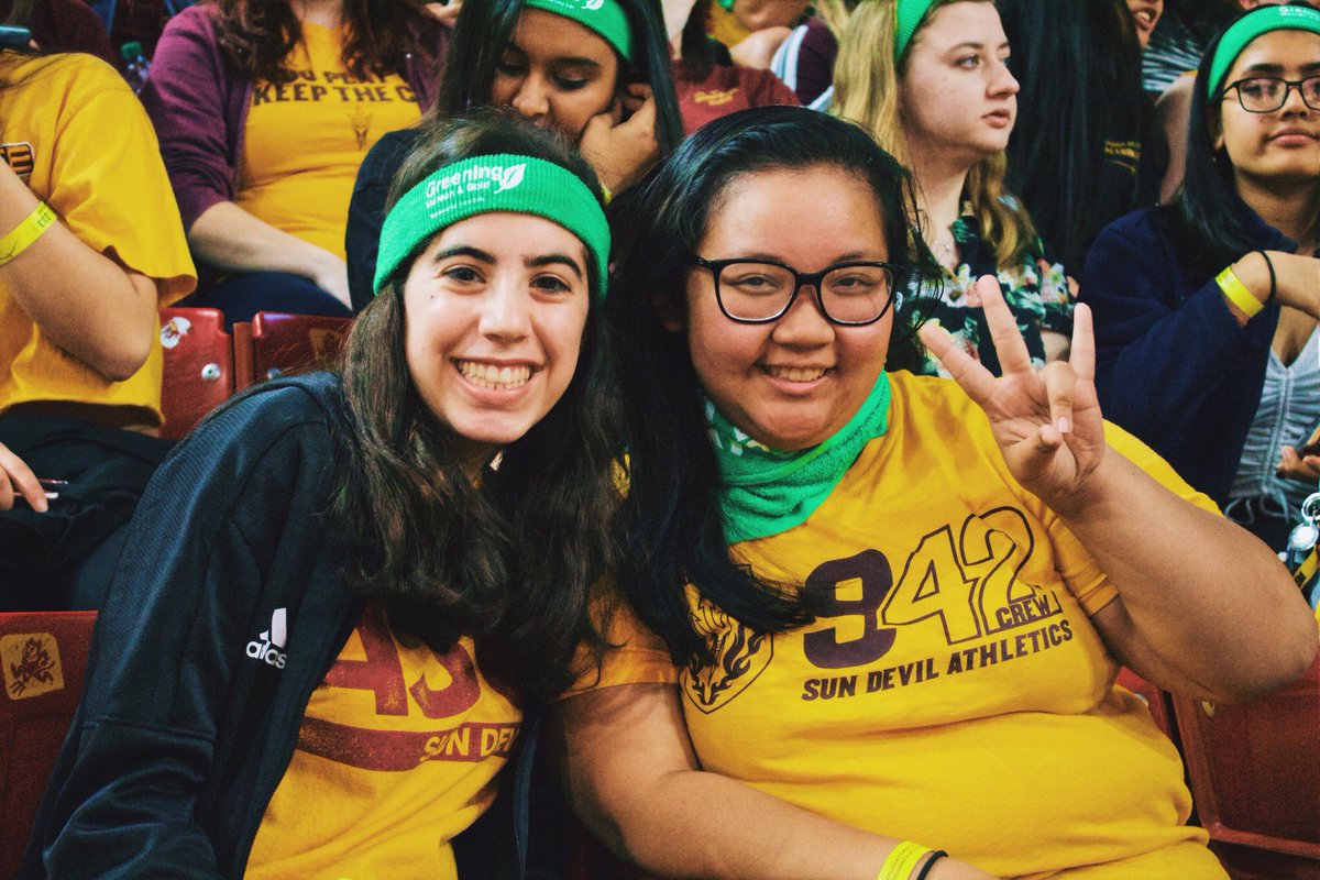 asu_usp's tweet photo. Here are some highlights of our #GreenGameASU last weekend! Our Sun Devils totally rocked our sustainability gear! Thank you to everyone who came out and supported! 🙏🏼 @SunDevilWBB @ZeroWasteASU #GoDevils @SunDevilGameDay @TheSunDevils https://t.co/uK9j5gTdWY