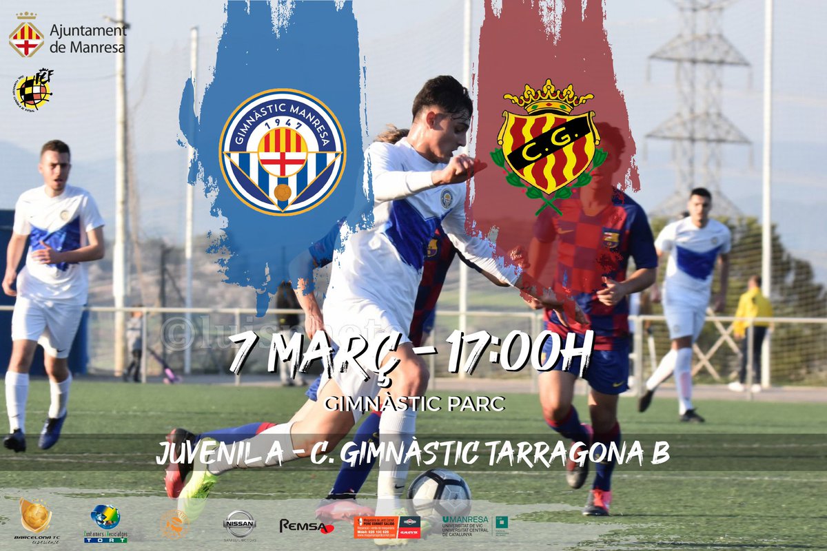 nasticmanresa's tweet photo. ⚪️🔵 Torna la lliga al Gimnàstic Parc! Aquest cap de setmana el Juvenil A juga a casa! Us hi esperem!
🆚 @NASTICTARRAGONA B
📆 dissabte 7 de març
⏰ 17:00
🏟 Gimnàstic Parc https://t.co/Sl1SIMKbOx
