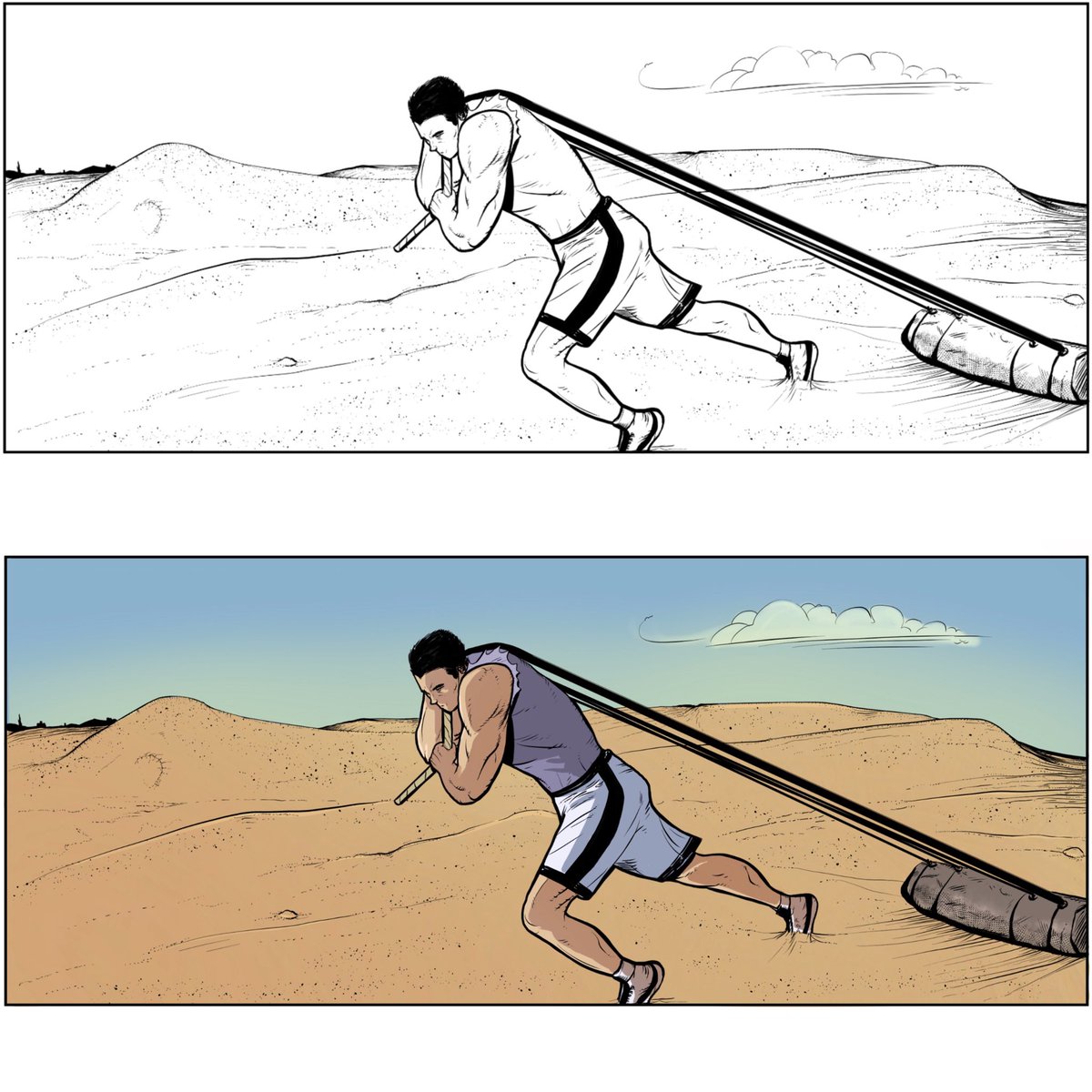 Inked and  colored panel from Takashi the Wanderer #1 shipping out to our backers soon! #comics #ComicArt #comicartist #inks #digitalart