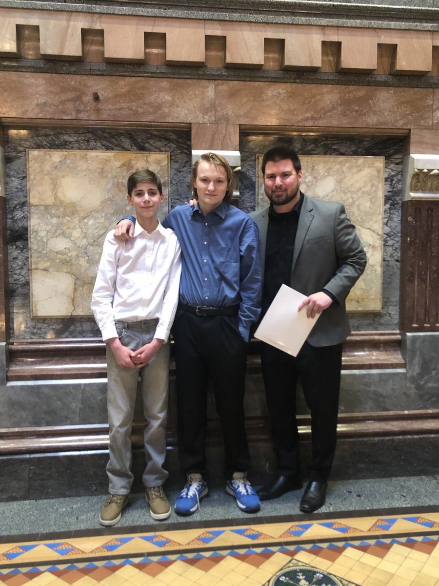 GWMSWahawks's tweet photo. Mr. Haas with students visiting the Iowa State Capitol for Legislative Days today. Looking good Wahawks! https://t.co/Bswn20zeJ1