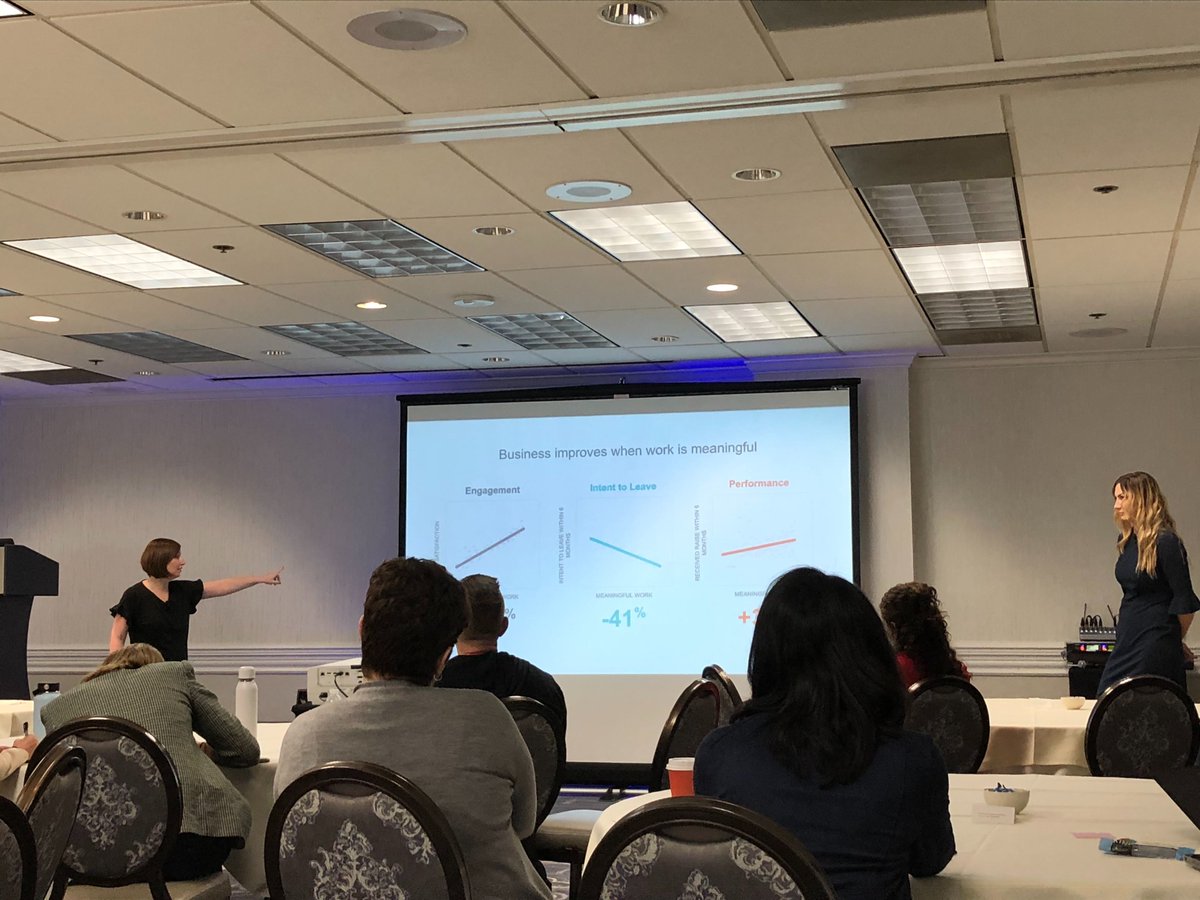 BetterUp's tweet photo. #ThriveatHilton is an incredible example of the ROI of investing meaningful employee experiences. We're learning from Ajla Elian from @HiltonHotels and @MayaGarzaY from @BetterUp on why meaning at work matters and how it drives business values and outcomes. #Uplift2020 https://t.co/F0AbSJs51q