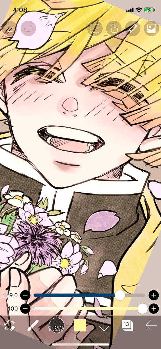 むん🥀♛さんがTwitterに投稿した我妻善逸(鬼滅の刃)のイラスト。