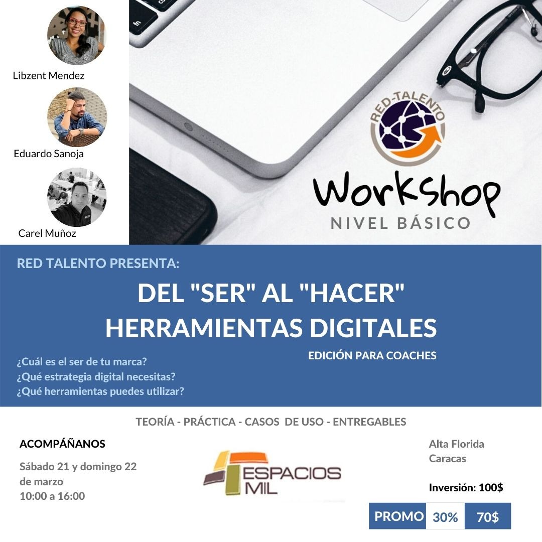 AVECOP_VE's tweet photo. Te invitamos a  “Herramientas digitales” edición especial para coaches.  El próximo sábado 21 y domingo 22, podrás acompañarnos en las instalaciones de @espaciosmil, escribir a workshop@lookbeyond.me o llamar al tlf. 212. 7313952 https://t.co/YhD54b84Iw