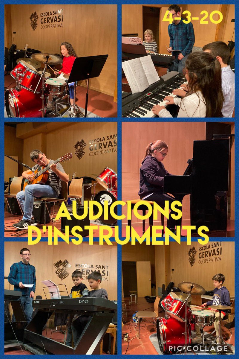 MusicaESG's tweet photo. Primer dia d’Audicions d’instrument a @santgervasicoop 
Un gran aplaudiment pels nostres músics que avui s’enfrontaven al repte de tocar en públic, davant de les famílies. I demà més... Us hi esperem! https://t.co/c62QNRJ3qf