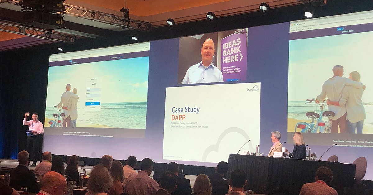 InvestCloud's tweet photo. Thank you @jefschnitz, MD at @SVB_Financial, for joining the #ICCon2020 via video to talk about how #InvestCloud has enabled operational efficiency. https://t.co/S93QBSNNCo