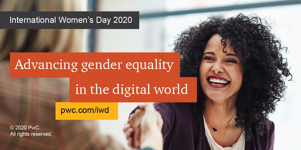 With the right interventions, everyone including women can benefit from the gains in productivity from technology and automation. See how we’re #upskilling women for the digital world. pwc.to/iwd-2020 #EachforEqual #IWD2020 #NewWorldNewSkills
