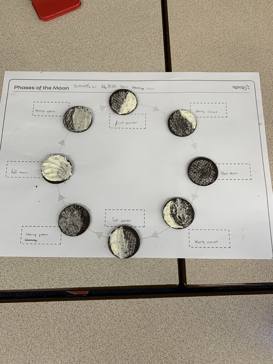 valleygardensnt's tweet photo. Great work today from 5Db. Phases of the moon has never been so delicious! #vgmsscience #nobiscuitswereeaten 🌑 🌒 🌓 #waxingandwaning https://t.co/WYrVU2NEeO