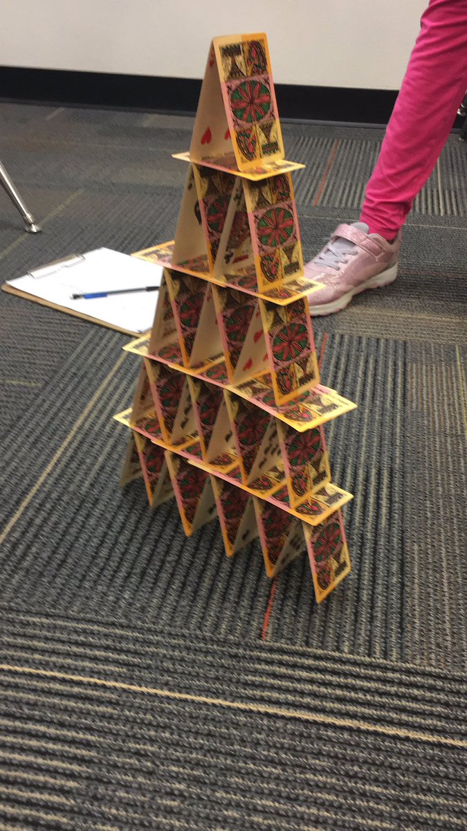 LisaFerriola's tweet photo. Finding measures of central tendency with card houses #embracejoy #ibmarvel #lmelions https://t.co/fs3zzjqQk8