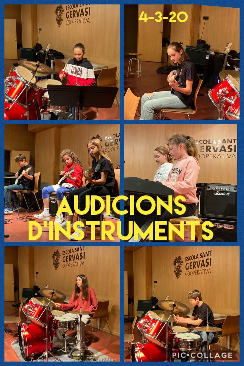 MusicaESG's tweet photo. Primer dia d’Audicions a @santgervasicoop 
Un gran aplaudiment pels nostres músics que avui s’enfrontaven al repte de tocar en públic, davant de les famílies!! Demà també esteu tots convidats! Us hi esperem... https://t.co/Kiop2noWm7