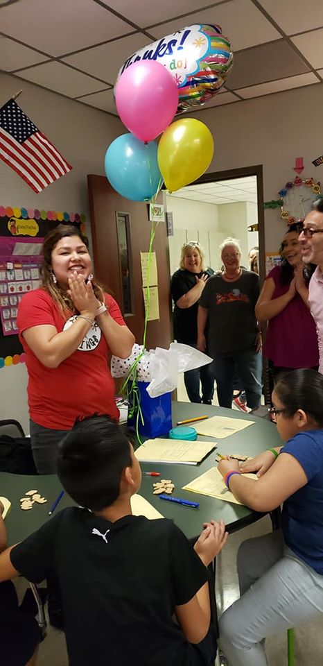 TeagueJan's tweet photo. So proud of Mrs. Estrada...she was named Pasadena ISD Bilingual Teacher of the Year!! She is an amazing 3rd grade math teacher! I am very lucky to have the opportunity to work with her!! @Laura19988036  #pisdmathchat #kruseelementary https://t.co/XCi4r7pByS