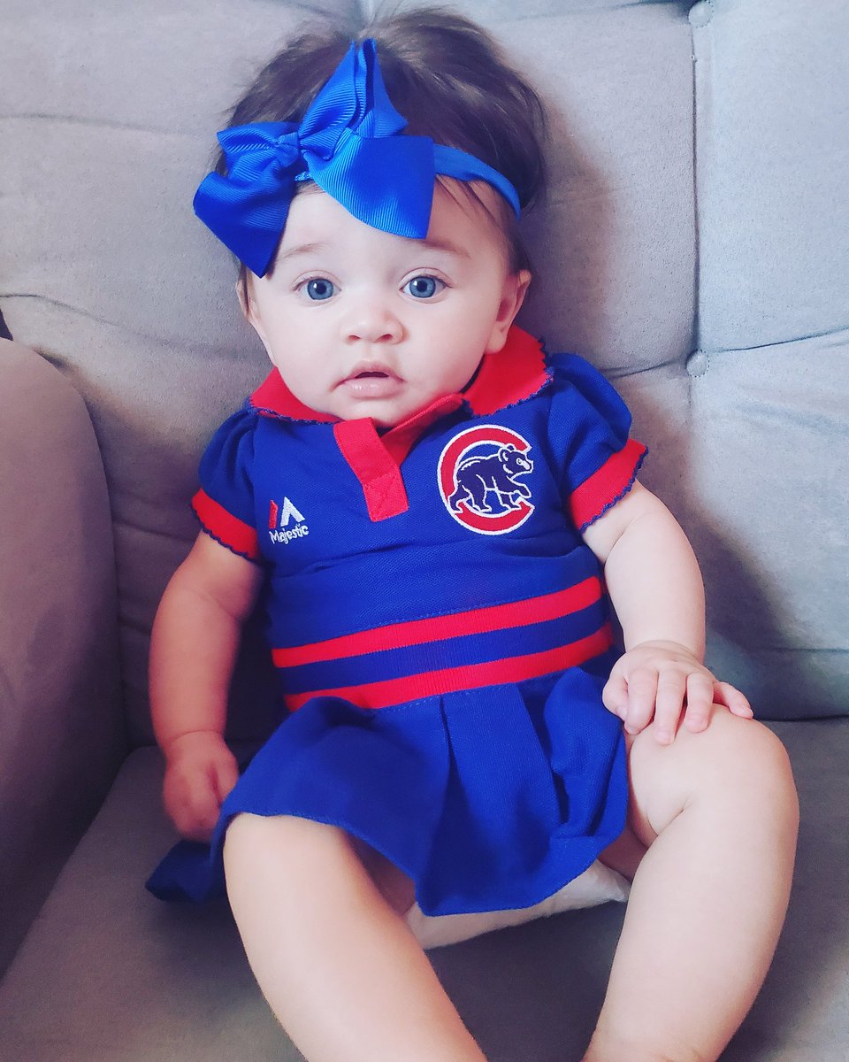 avengergirl90's tweet photo. Its baseball season and someone loves the cubs already! @Cubs #chicagocubs #Chicago #LivePD #LivePdBaby https://t.co/SB6QFblhX0