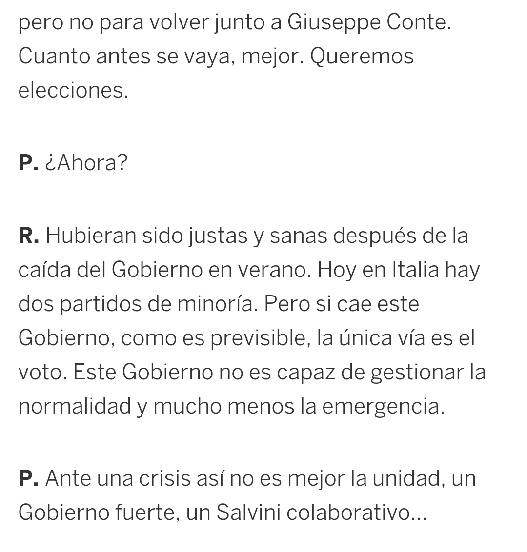 IlSedutomulo's tweet photo. Giornalista #Elpais basito di fronte a #Salvini che dice di volere elezioni.
"Adesso?!"
Salvini:"...questo Governo non sa gestire l'emergenza coronavirus".
Giornalista:"Ma durante una crisi così non è meglio l'unità, un governo forte,un Salvini collaborativo"

#salvinivergognati https://t.co/sDedDkQQaS