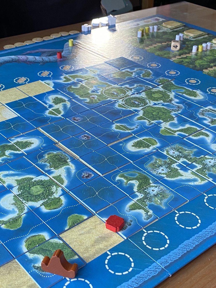 BoardGameCrate's tweet photo. Got to play an older game of Entdecker the other day. It’s aged a little bit was still enjoyable and mean! #entdecker #boardgamecrate #bgg #tabletopgames #cardgames #subscriptioncrate #dicegames #boardgames #boardgamesoftwitter https://t.co/jRKhlYg1YH