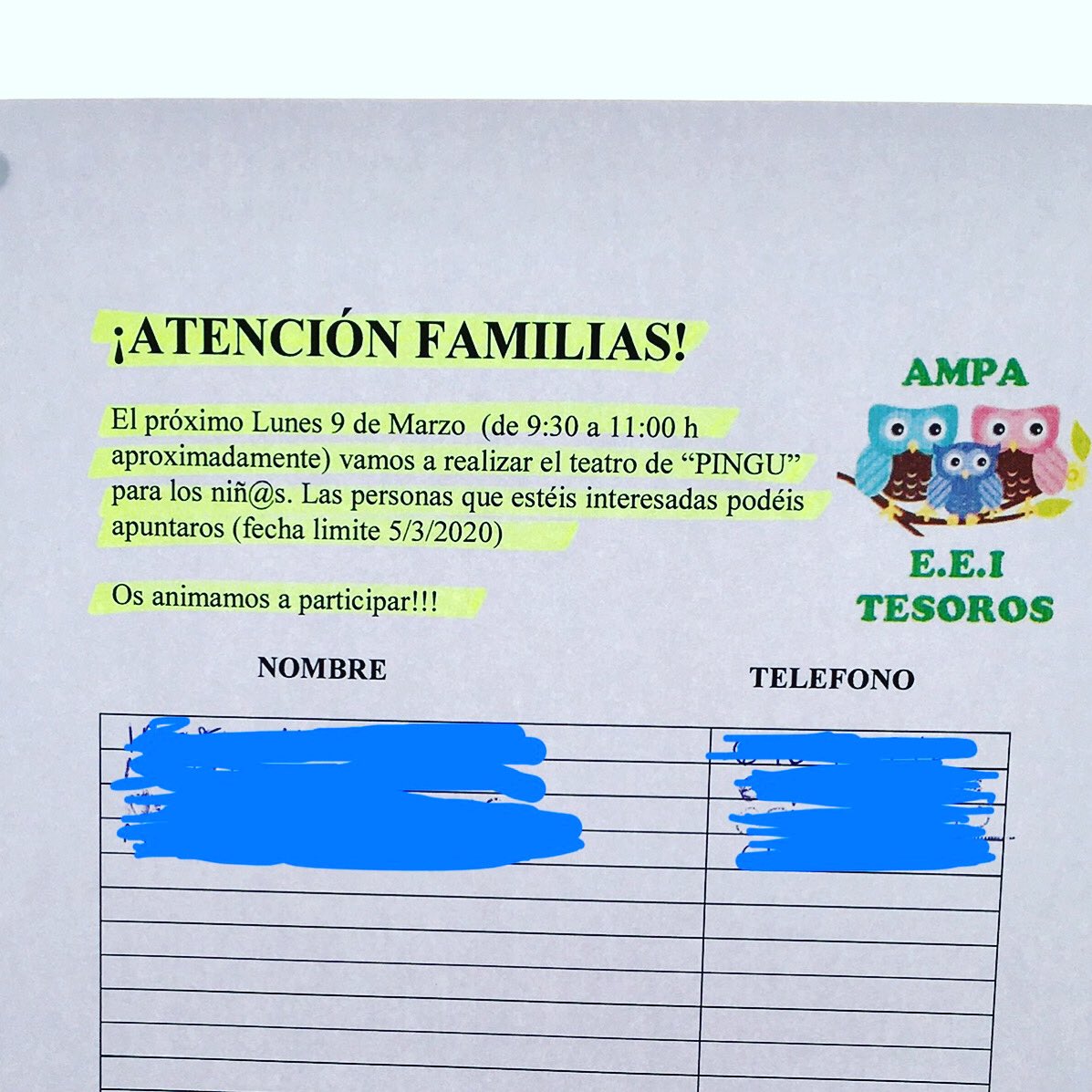 AMPAeeiTesoros's tweet photo. 🔈 Familias tenemos un teatro  🎭 Próximo lunes 9 de 9:30 a 11:00 aprox. Apuntaros en la entrada de la escuela!!! https://t.co/v85Qo7Mqpx