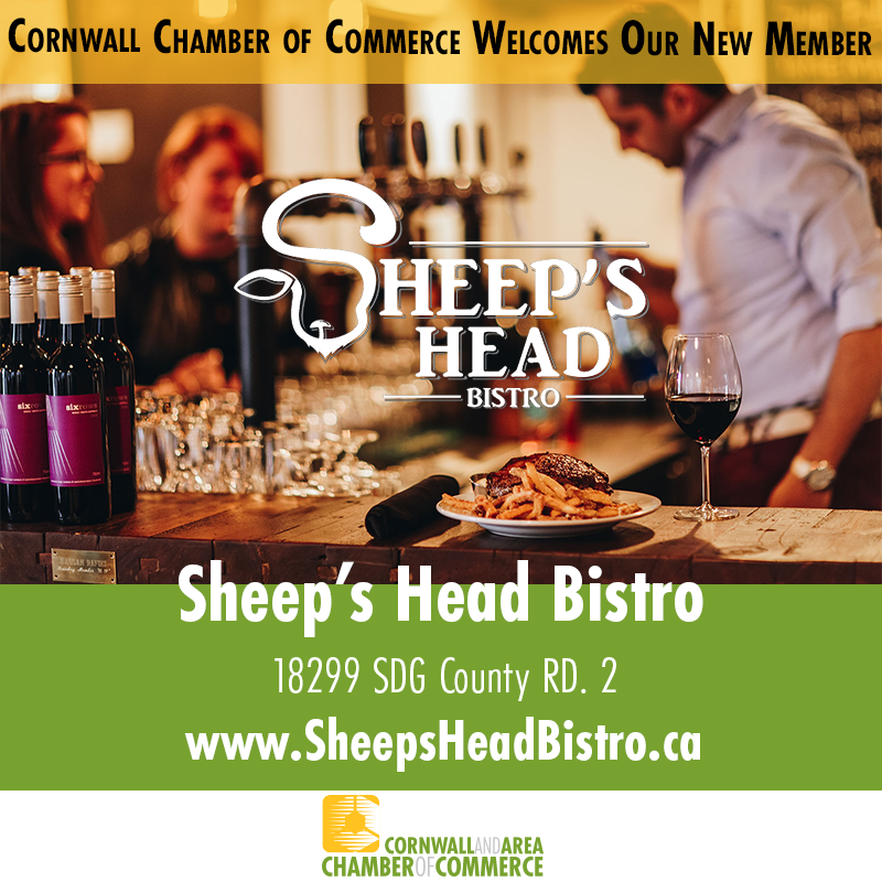 We are pleased to welcome Sheep's Head Bistro to the Cornwall Chamber team! sheepsheadbistro.ca