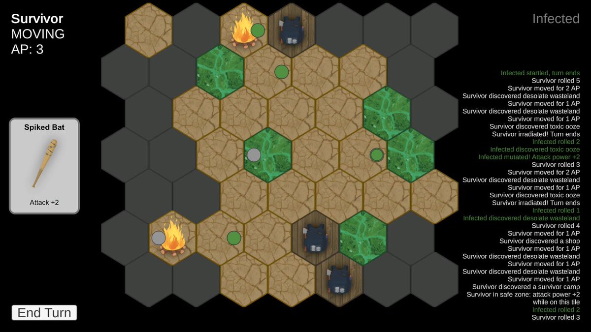 cosmocatgames's tweet photo. Just nerdin out over here NBD #7drl #madewithunity #indiedevhour #infector https://t.co/EpbPu6WhV2 https://t.co/WIaRJsqMVU