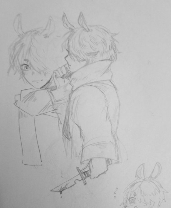 I've been drawing traditionally for a bit because my computer us shitting itself out on me.... but have my arknight oc, N13!!! Hes babee 