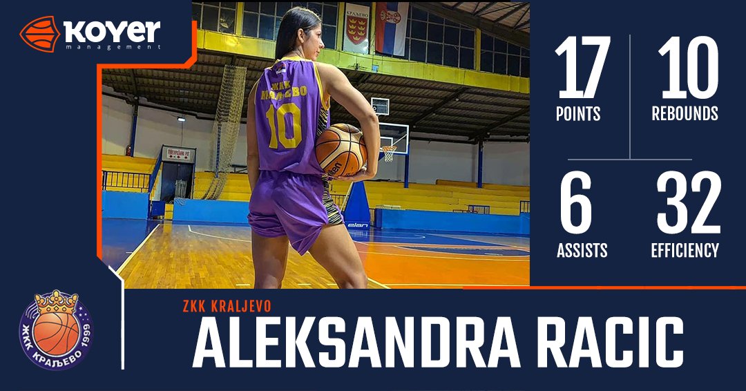 koyersport's tweet photo. Now that's a line! 😍 You can add 77% shooting and the W as well!

Great work @sandra5kv 

#KoyerSport @wababasketball https://t.co/SjSbcoRU8C