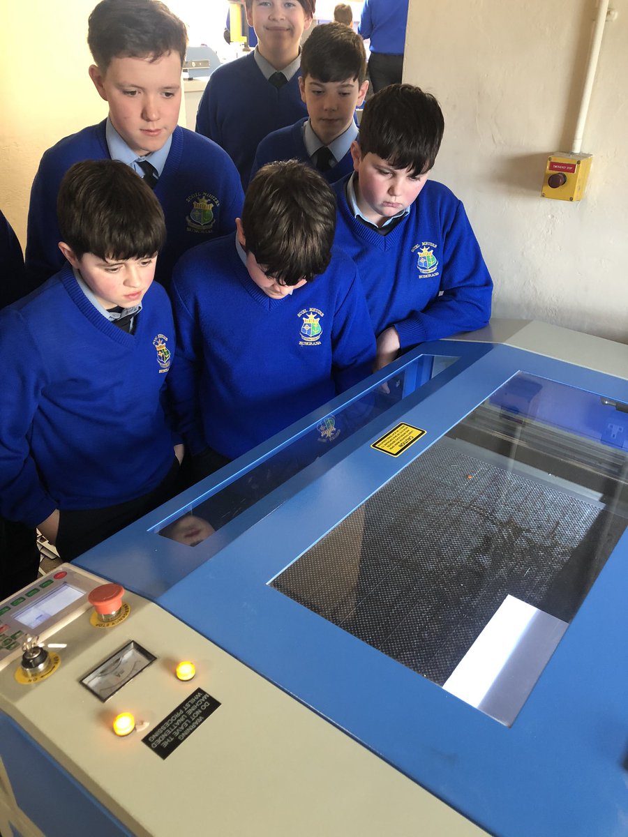 TechScoilMhuire's tweet photo. Day 3 of Engineers Week. Action packed day!! Students take part in a laser cutting workshop producing some very creative pieces of work. 2nd students completed their brilliantly designed bridges. Now can they withstand the weight tomorrow!!  @JCt4ed @EngineerIreland https://t.co/woigO4uMVZ