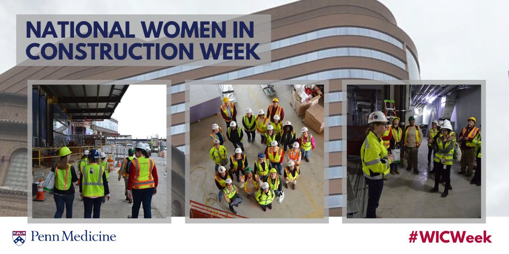 PennMedNews's tweet photo. As part of our ongoing celebration of #WICWeek, yesterday, the National Association of Women in Construction Philadelphia Chapter 145 (@NAWICPHL) toured the @PennMedicine Pavilion, followed by a lunch with women working on the site. #PennFIRST #WomenInConstruction https://t.co/0IZ492RjyK