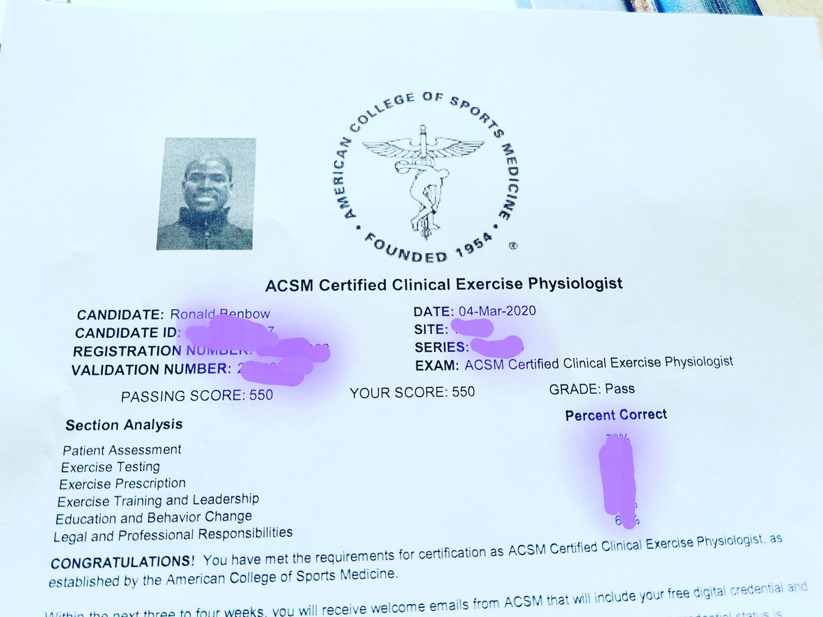 It's official! #acsmcertified Clinical Exercise Physiologist. Thank you all for your support and guidance. #grateful #gradlife #exercisescience #EIM #acsmcep  #movementchauvenist #humble #professionaldevelopment #clinicalexercisephysiologist #onedayatatime