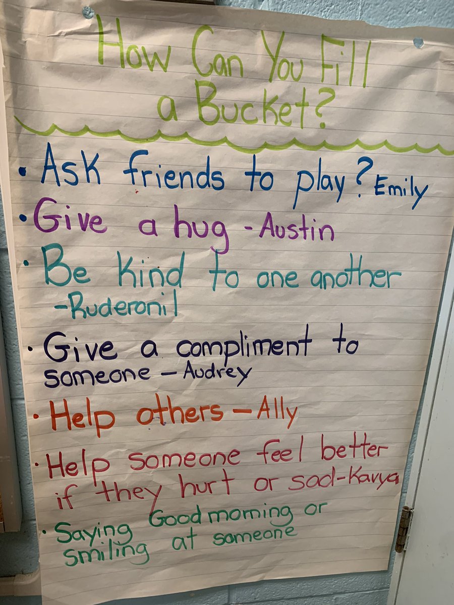 mrsmmangos's tweet photo. After reading one of my favourite books “Have You Filled a Bucket Today?”, We gave everyone a bucket and talked about how we can fill our friends buckets. Plenty of opportunities to communicate how others actions impact how we feel @Ms_B_Chen @tdsb @TDSB_ctownjps https://t.co/1lOCpkZHuJ