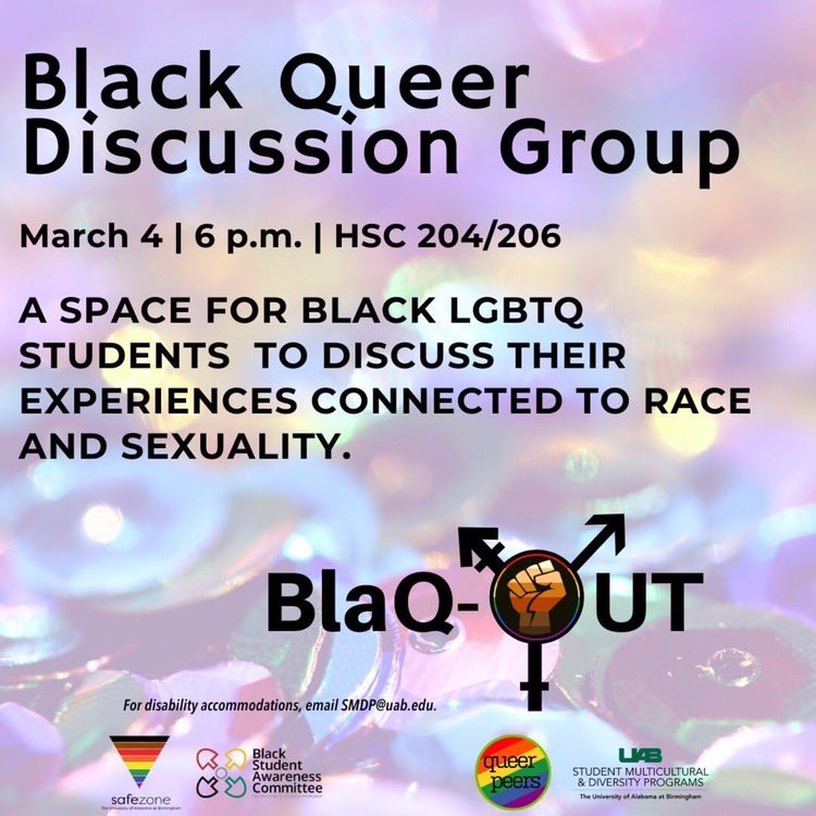 Come Join Us Tonight for the Black Queer Discussion Group starts at 6PM in the HSC 🖤🖤