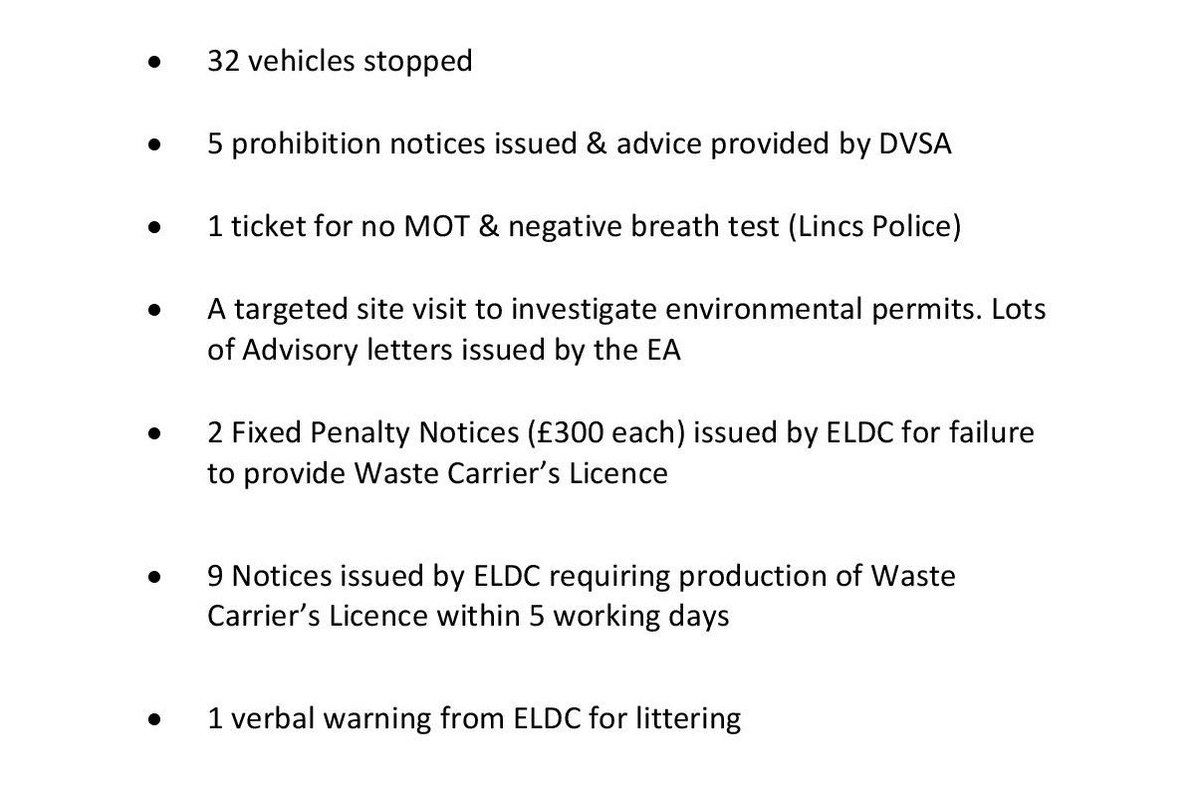 EastLindseyDC's tweet photo. The very first #OpCleanSweep in East Lindsey was carried out as part of the SCRAP Fly Tipping campaign today!

Our Enforcement team together with @LincsPolice, @EnvAgencyMids, @DVSAgovuk, @HMRCgovuk teamed up near Horncastle and did this... https://t.co/ngsQrvUweJ