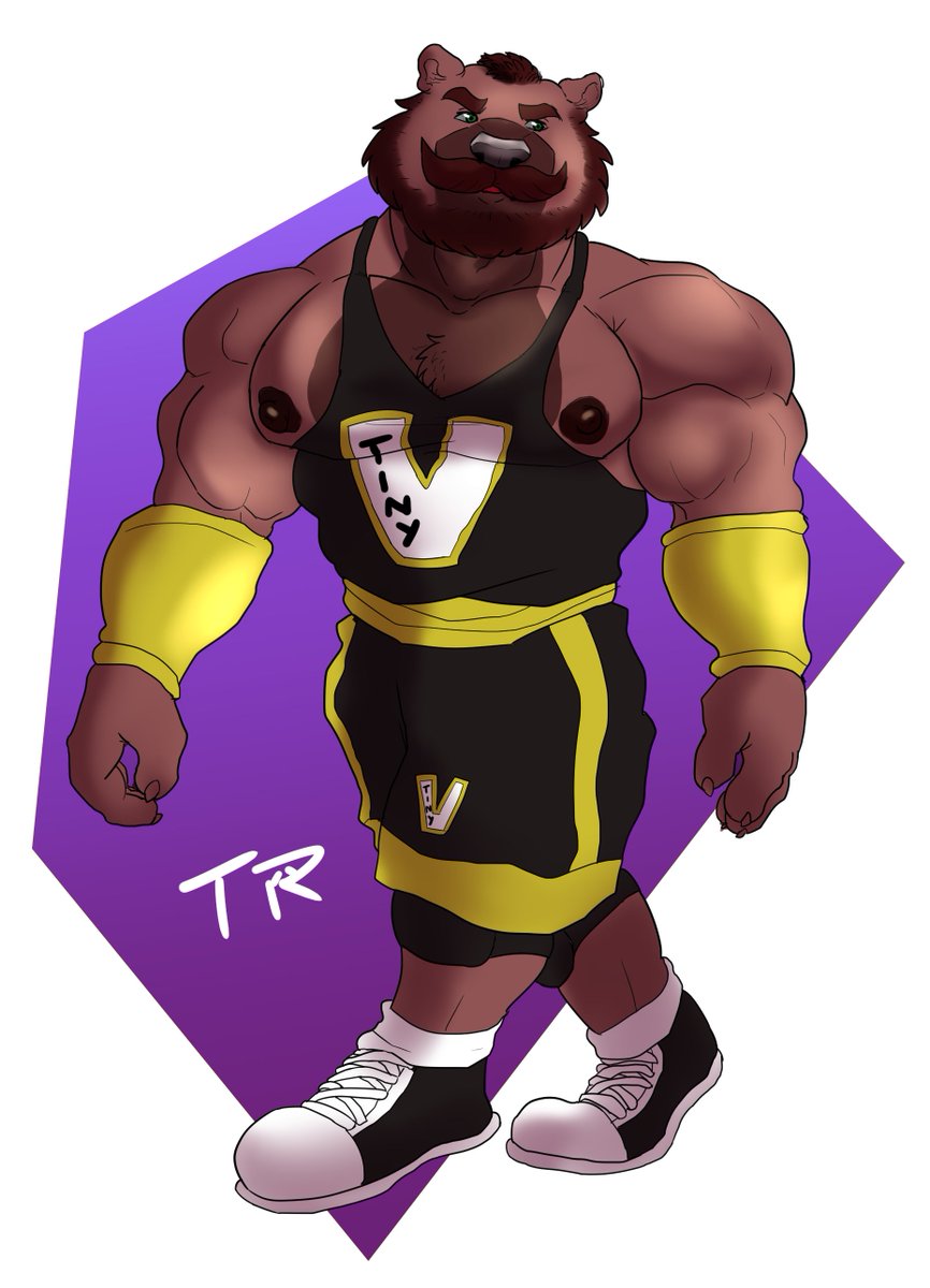Toon_Raccoon's tweet photo. Vicent as a infamous - you know who! - wrestler. I may do some more homages like that with characters of mine.

#Buff #Wrestler #Wrestling #Muscle #Bara #Fur #Furry #OC #Wolverine #TinyV #Homage https://t.co/uJxmJjRbqJ