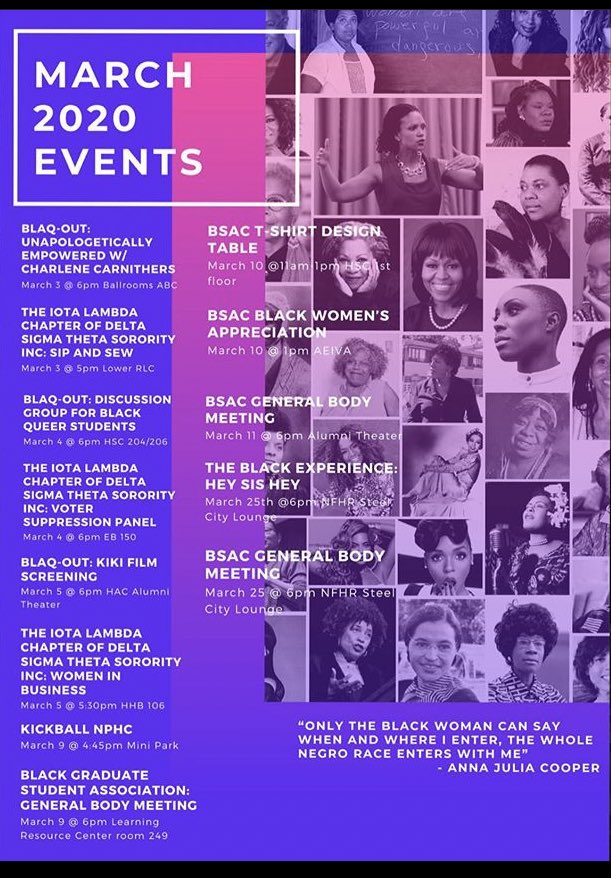 Be sure to come and participate in the events going on this month! Save this pic or log it into your calendar🗓 Lots of fun leading up to Spring Break🤩