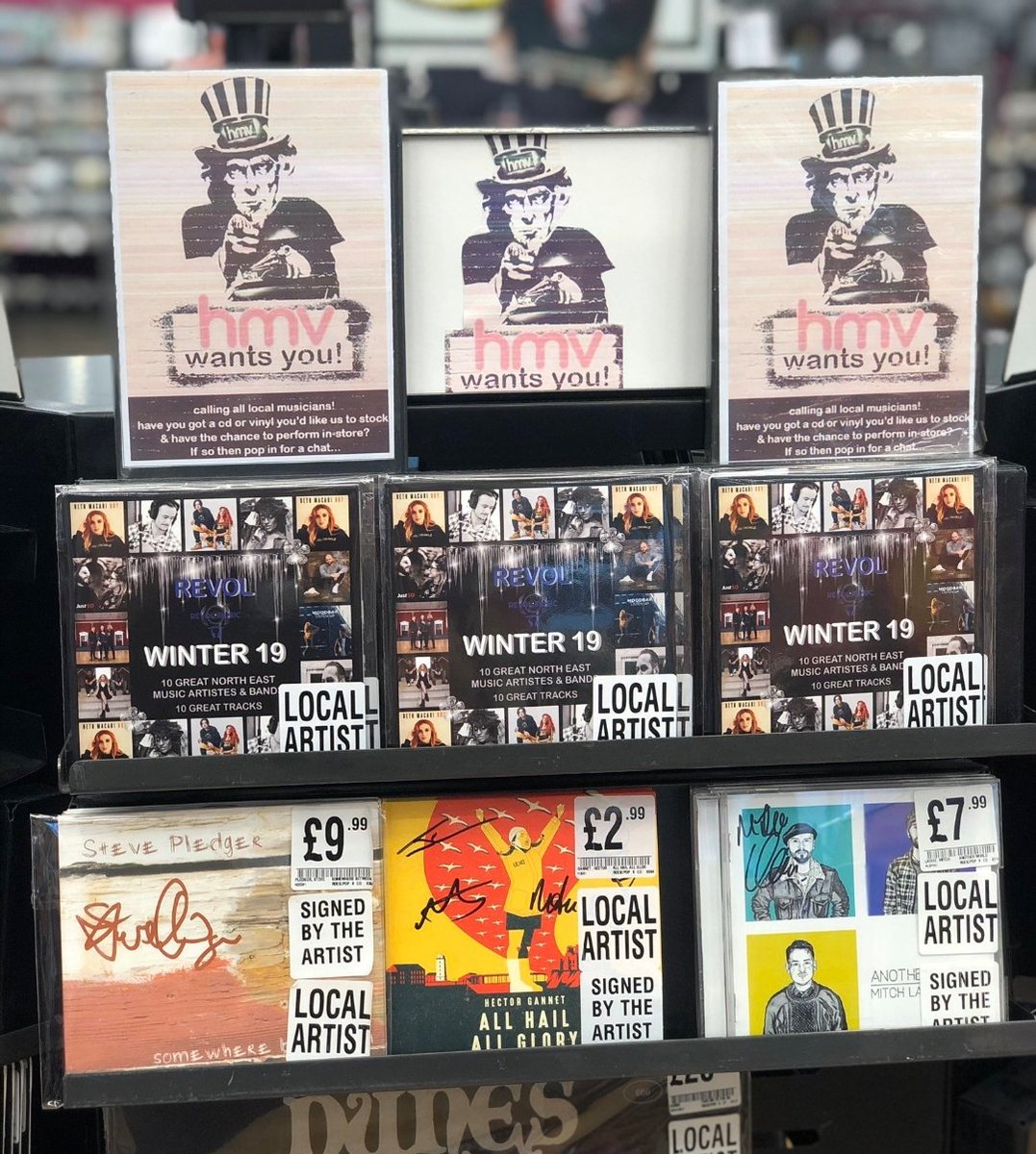 Janeysworld_'s tweet photo. So exciting to see Revol Music listed in @hmvNewcastle! We have worked tirelessly over the past few years to get Local Artistes the recognition they deserve. Great support from @KoastRadio too! We are now looking to create the Revol SUMMER 20! Let's bring out that sunshine vibe! https://t.co/DCle0RDfpR