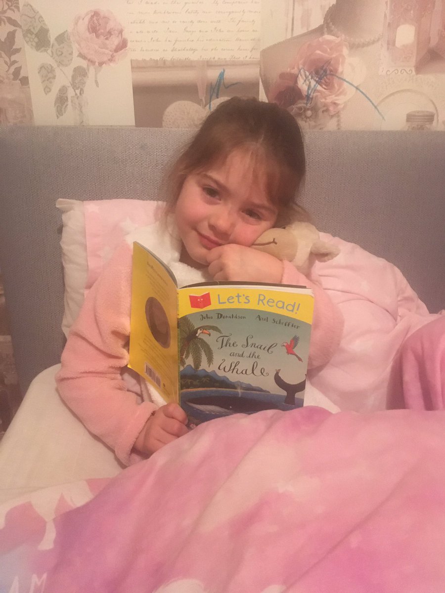 TylerFindley7's tweet photo. Elouise loves having Sam the sheep home to read a bedtime story with @gainshillcrest @MissJonesRec the snail and the whale is one of our favourites 😁 https://t.co/f7dkpY8WdY